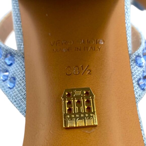 NWOB Hill House Home The Party Platform Sandals Blue Rhinestone EU 38.5 US / 8.5 - Picture 10 of 13